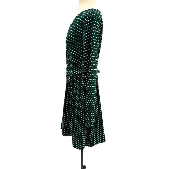 Anthropologie Maeve Malta Dress Wrap Long Sleeve Dot Print Green Size XL - Picture 6 of 13